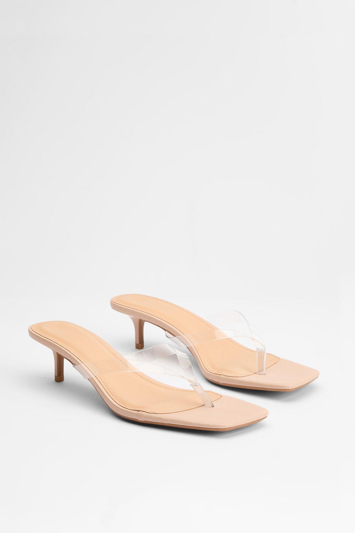 Catriona Vinyl Kitten Heel Toe Thong Sandals by DOROTHY PERKINS