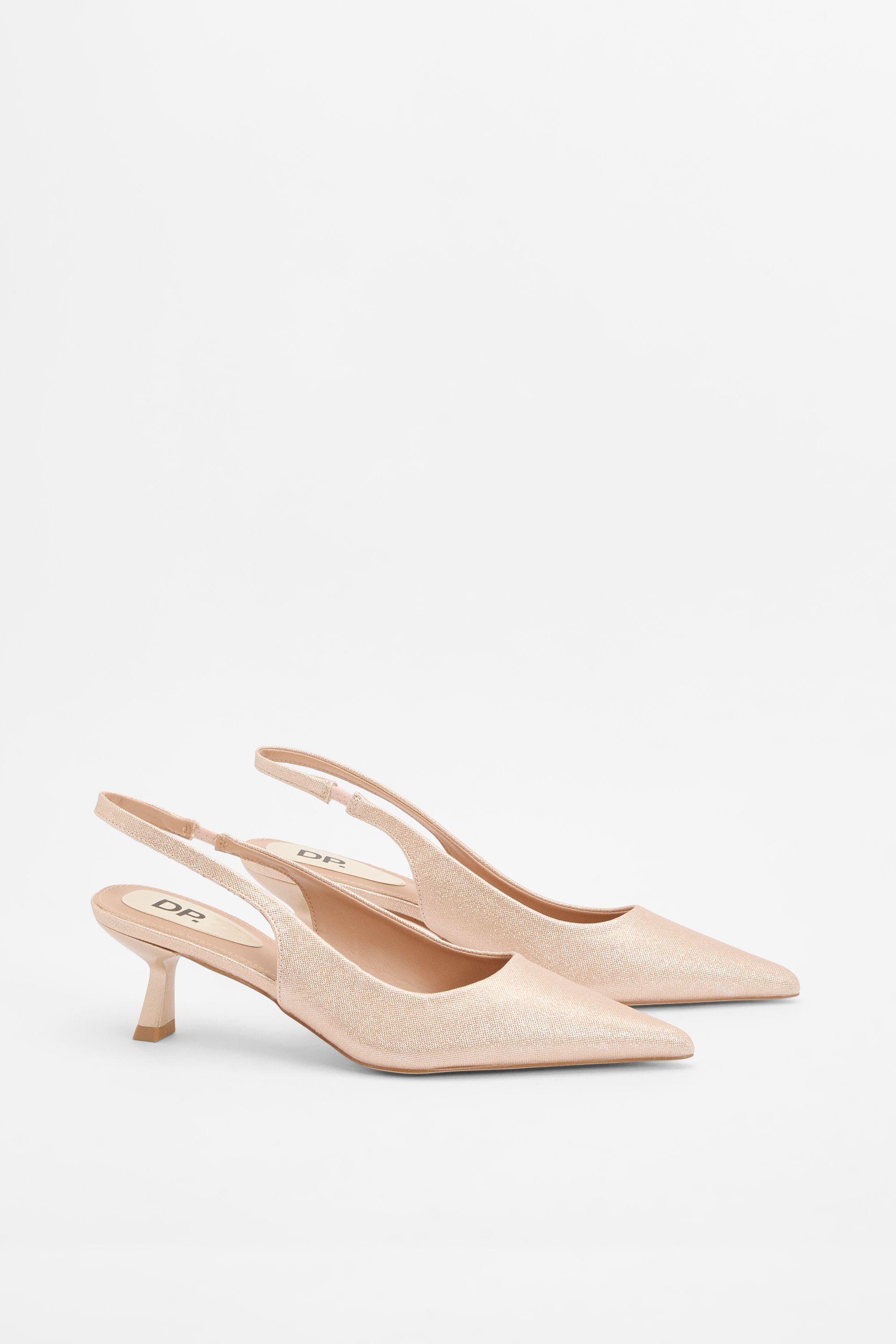 Charlotte Shimmer Point Slingback Kitten Heel Court Shoes by DOROTHY PERKINS