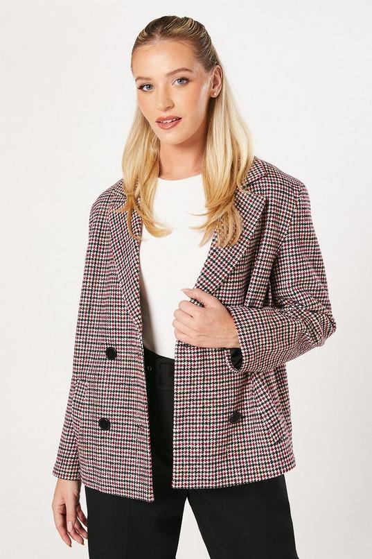 Check Double Breasted Blazer Coat by DOROTHY PERKINS