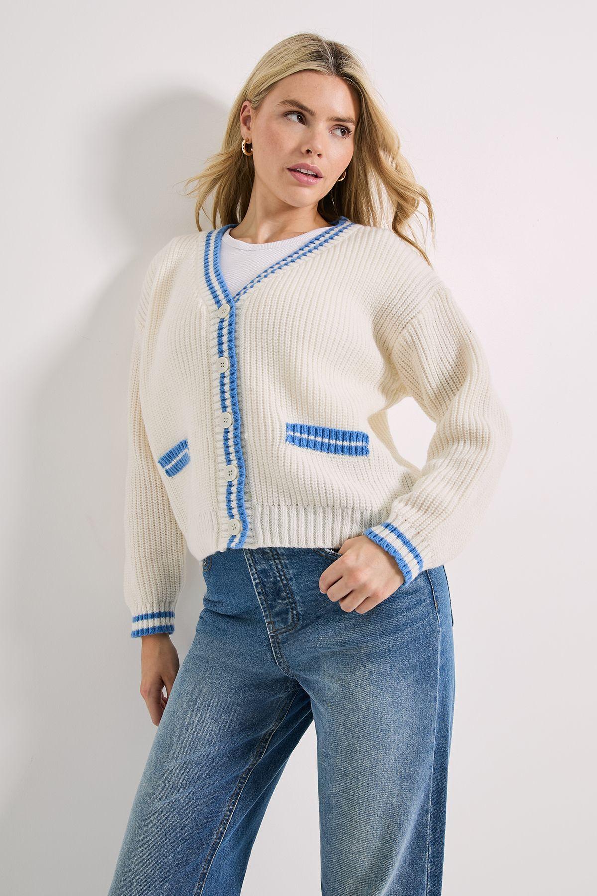 Contrast Cricket Cardigan by DOROTHY PERKINS