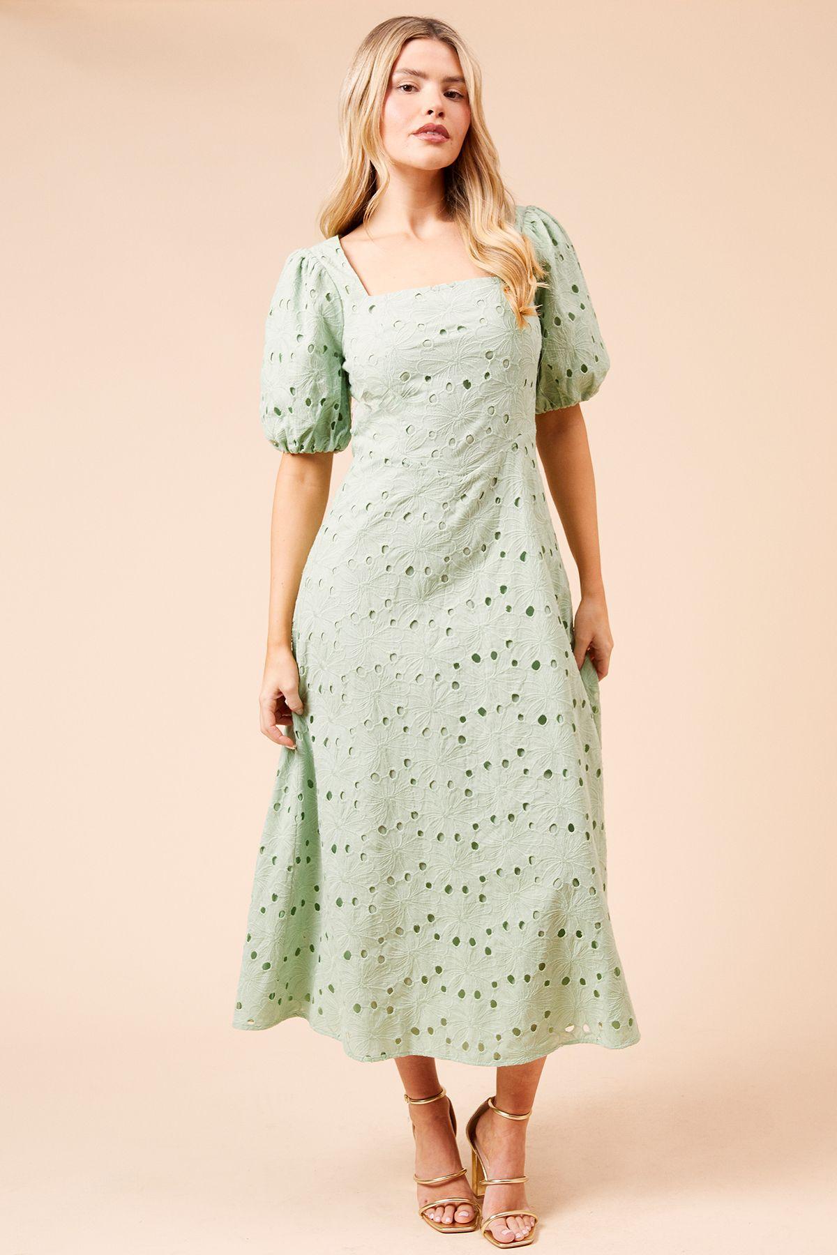 DP Luxe Lace Puff Sleeve Midi Dress by DOROTHY PERKINS
