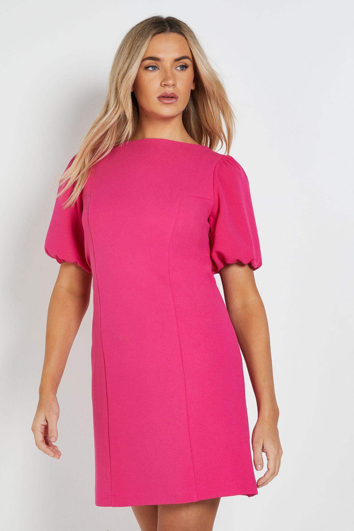DP Luxe Puff Sleeve Bow Back Mini Dress by DOROTHY PERKINS