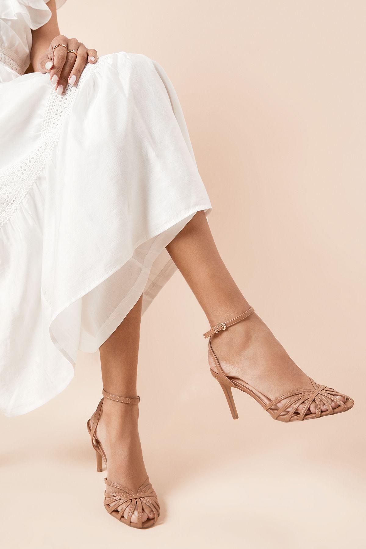 Davey Faux Leather Caged Front High Heel Stiletto Court Shoes by DOROTHY PERKINS
