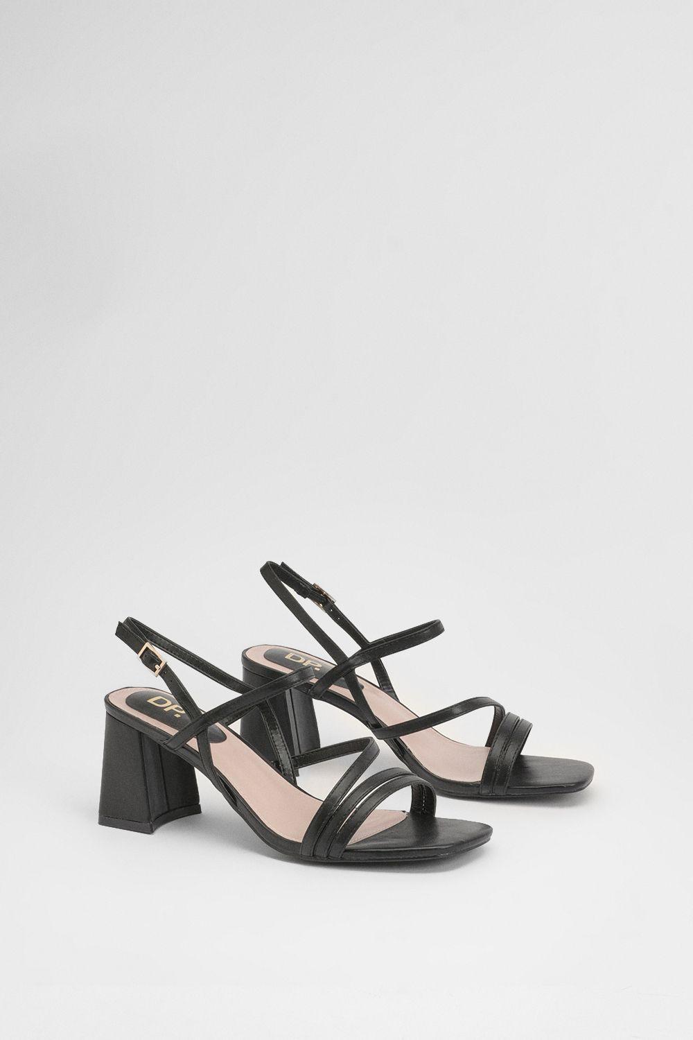 Deia Faux Leather Block Heeled Open Toe Strap Sandals by DOROTHY PERKINS