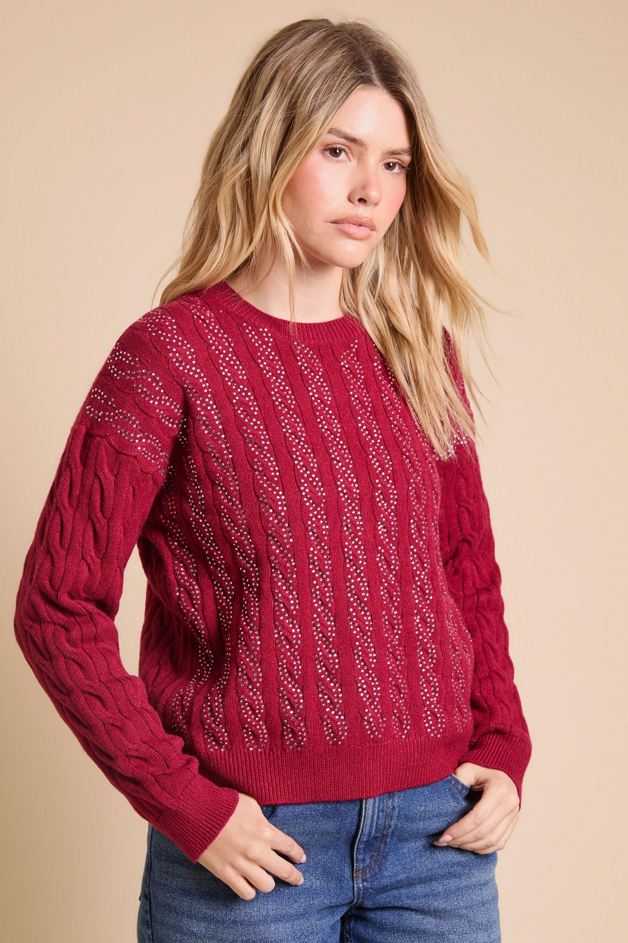 Embellished Cable Knit Jumper by DOROTHY PERKINS