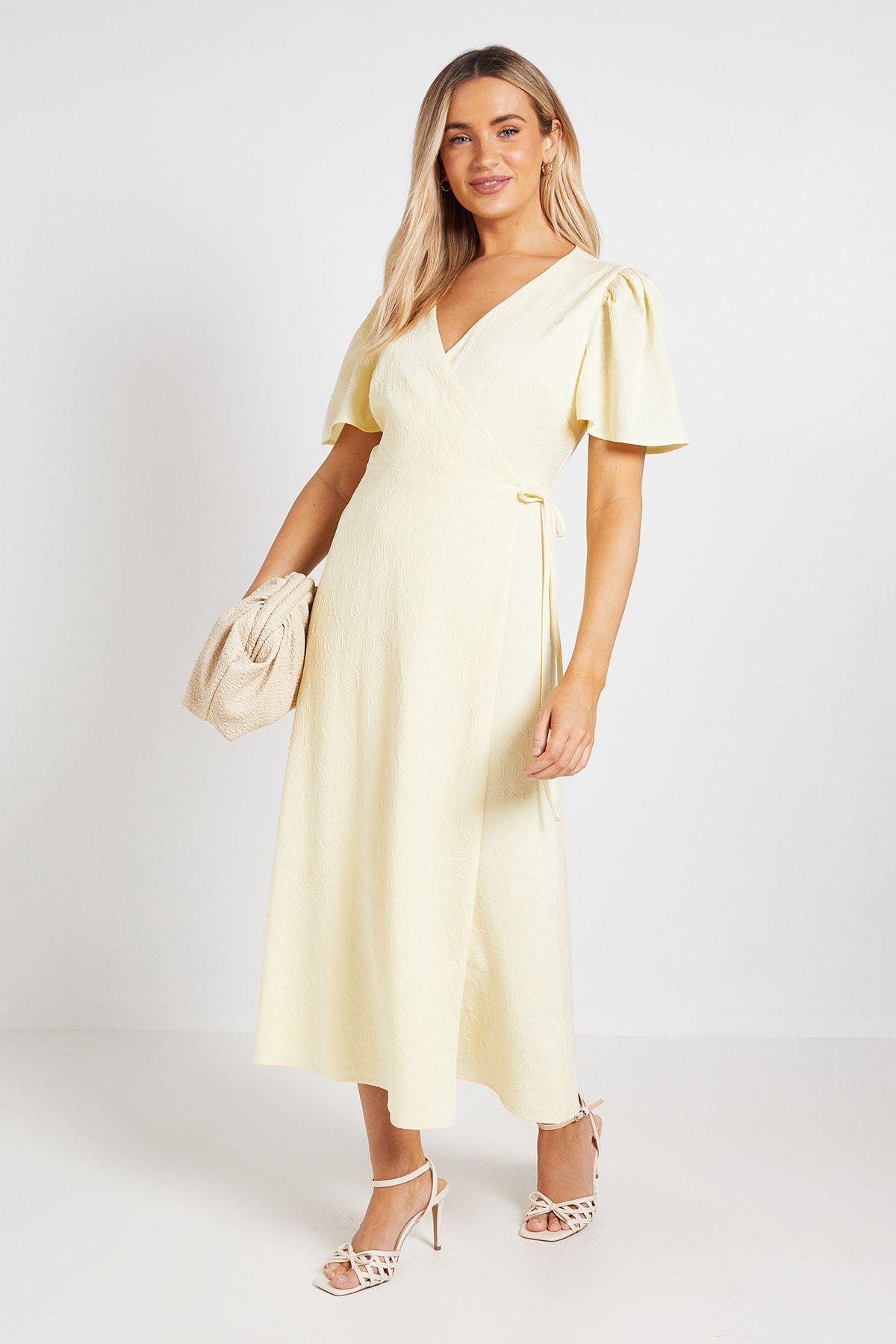 Flutter Sleeve Wrap Midi Dress by DOROTHY PERKINS