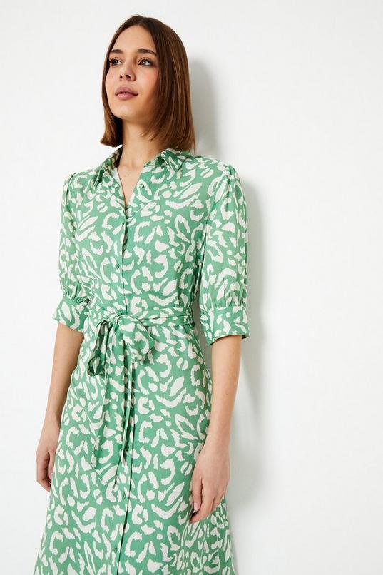 Green Animal Midi Shirt Dress by DOROTHY PERKINS