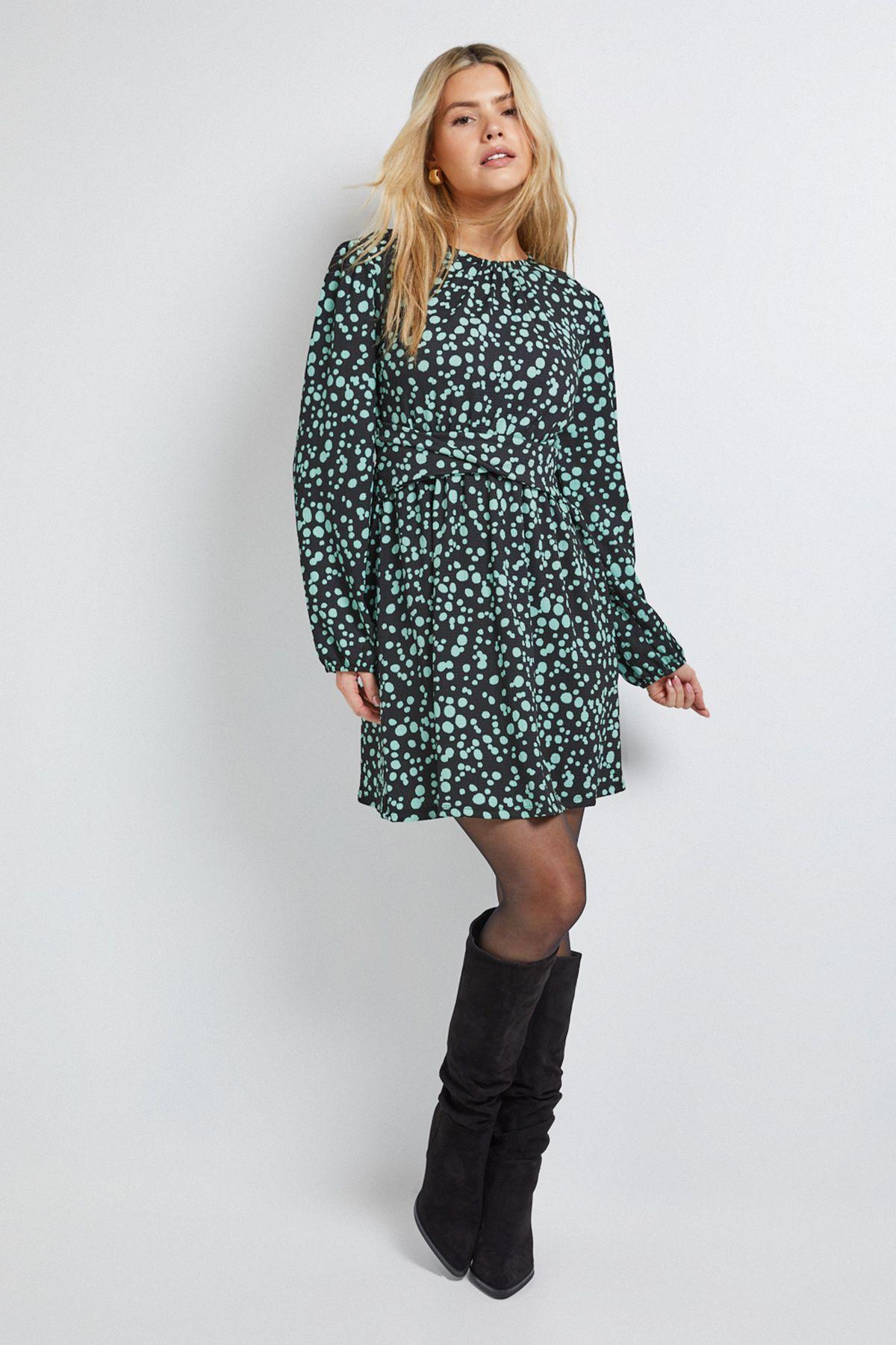 Green Knot Waist Detail Jersey Mini Dress by DOROTHY PERKINS