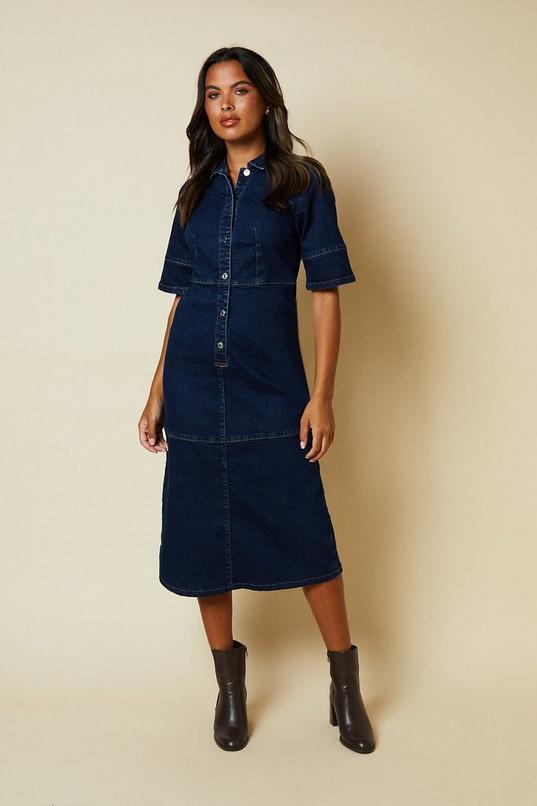 Half Placket Denim Shirt Dress by DOROTHY PERKINS