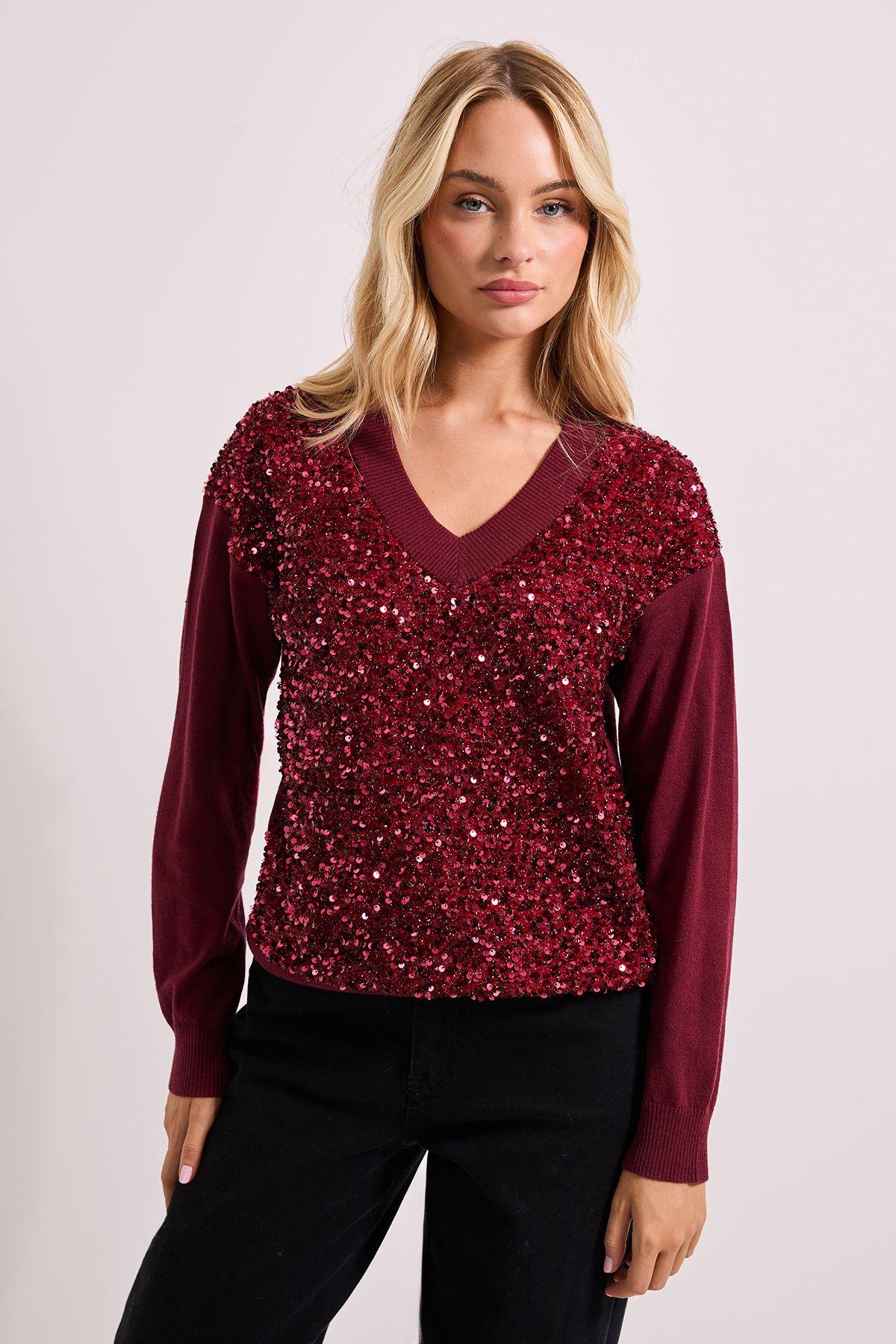Knitted Sequin Cricket Jumper by DOROTHY PERKINS