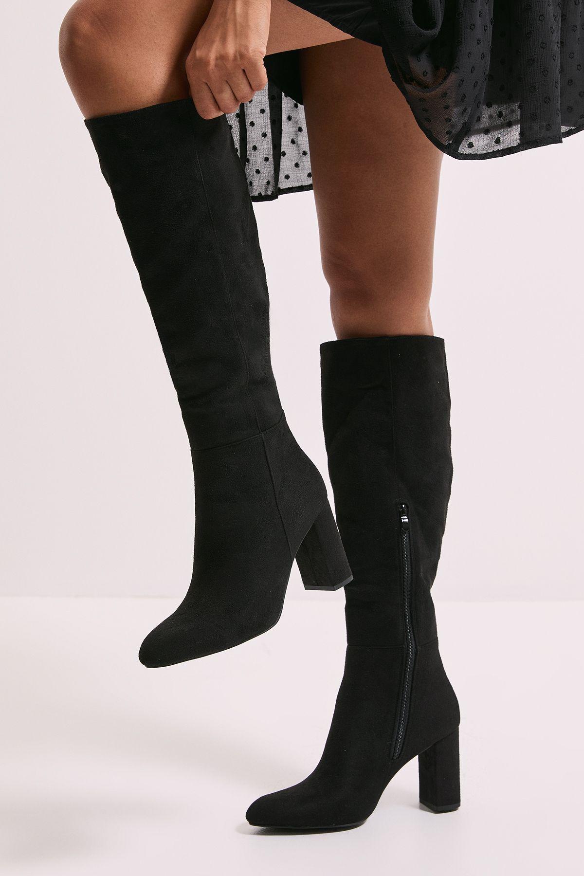 Liliana Almond Toe High Block Heel Knee Boots by DOROTHY PERKINS Liliana Almond Toe High Block Heel Knee Boots by DOROTHY PERKINS