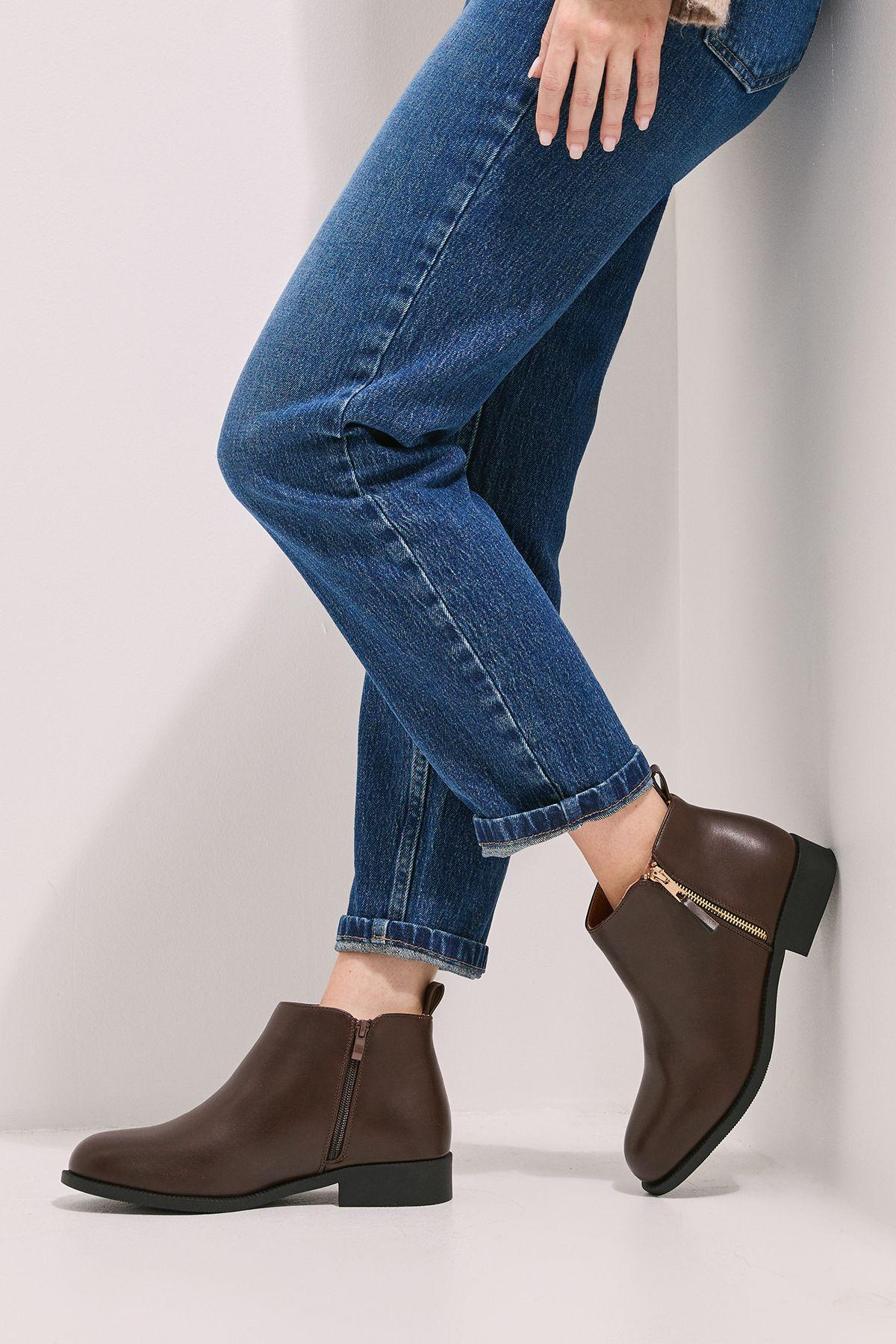 Maddy Side Zip Flat Ankle Boots by DOROTHY PERKINS