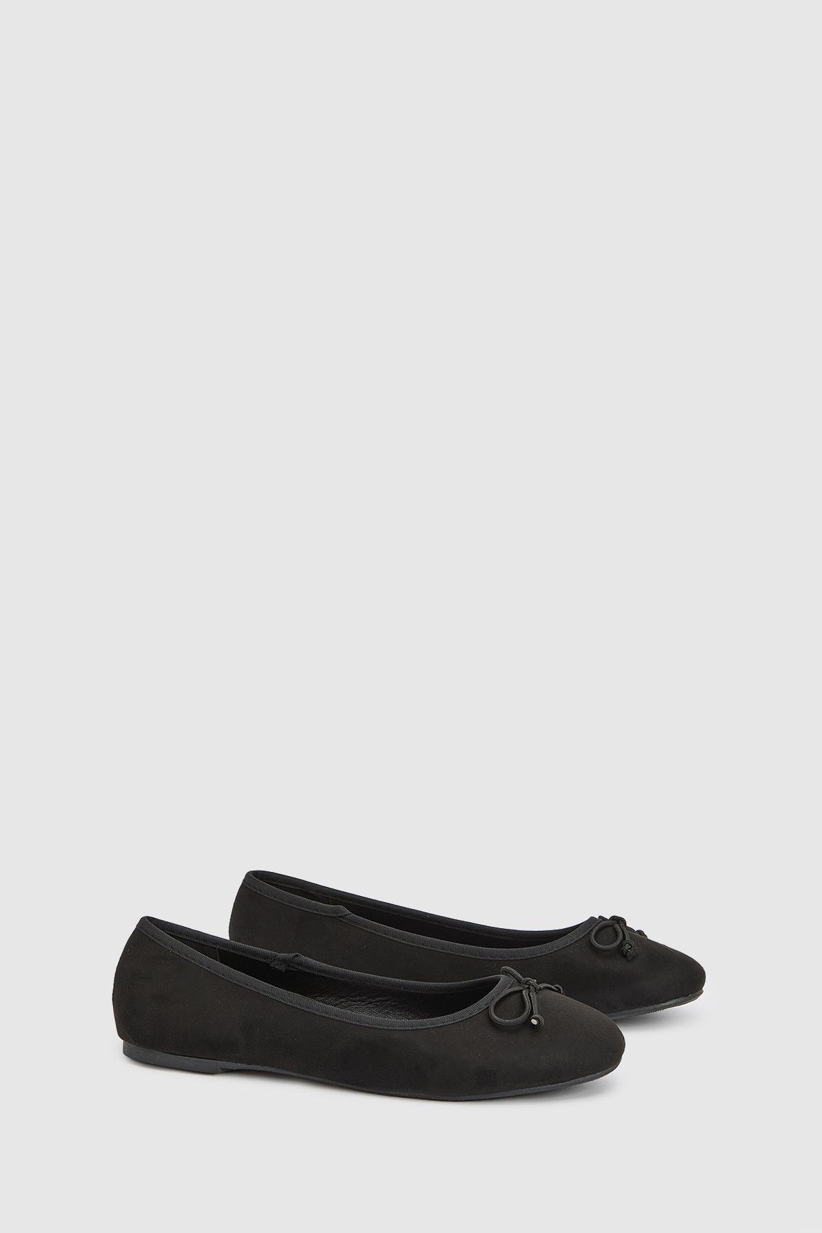 Marrie Faux Suede Bow Detail Flat Ballerina by DOROTHY PERKINS