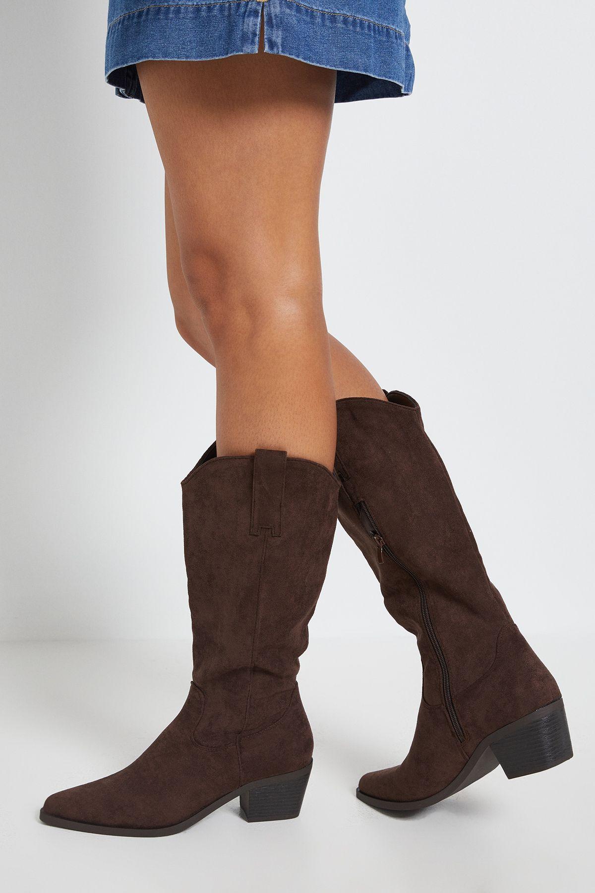 Maya Faux Suede Western Calf Boots by DOROTHY PERKINS