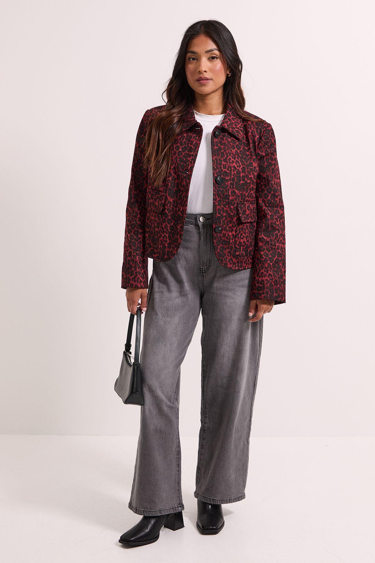 Petite Animal Print Pocket Detail Jacket by DOROTHY PERKINS