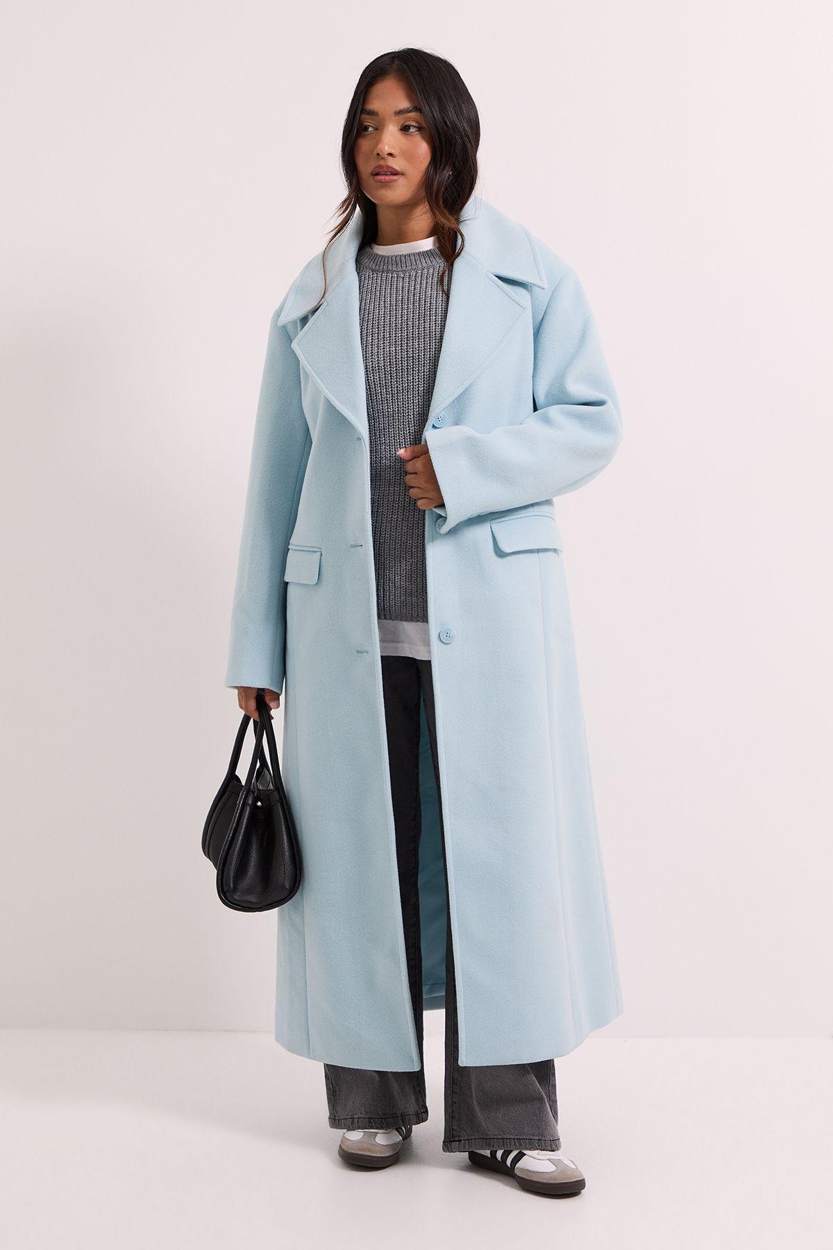 Petite Brushed Relaxed Longline Coat by DOROTHY PERKINS