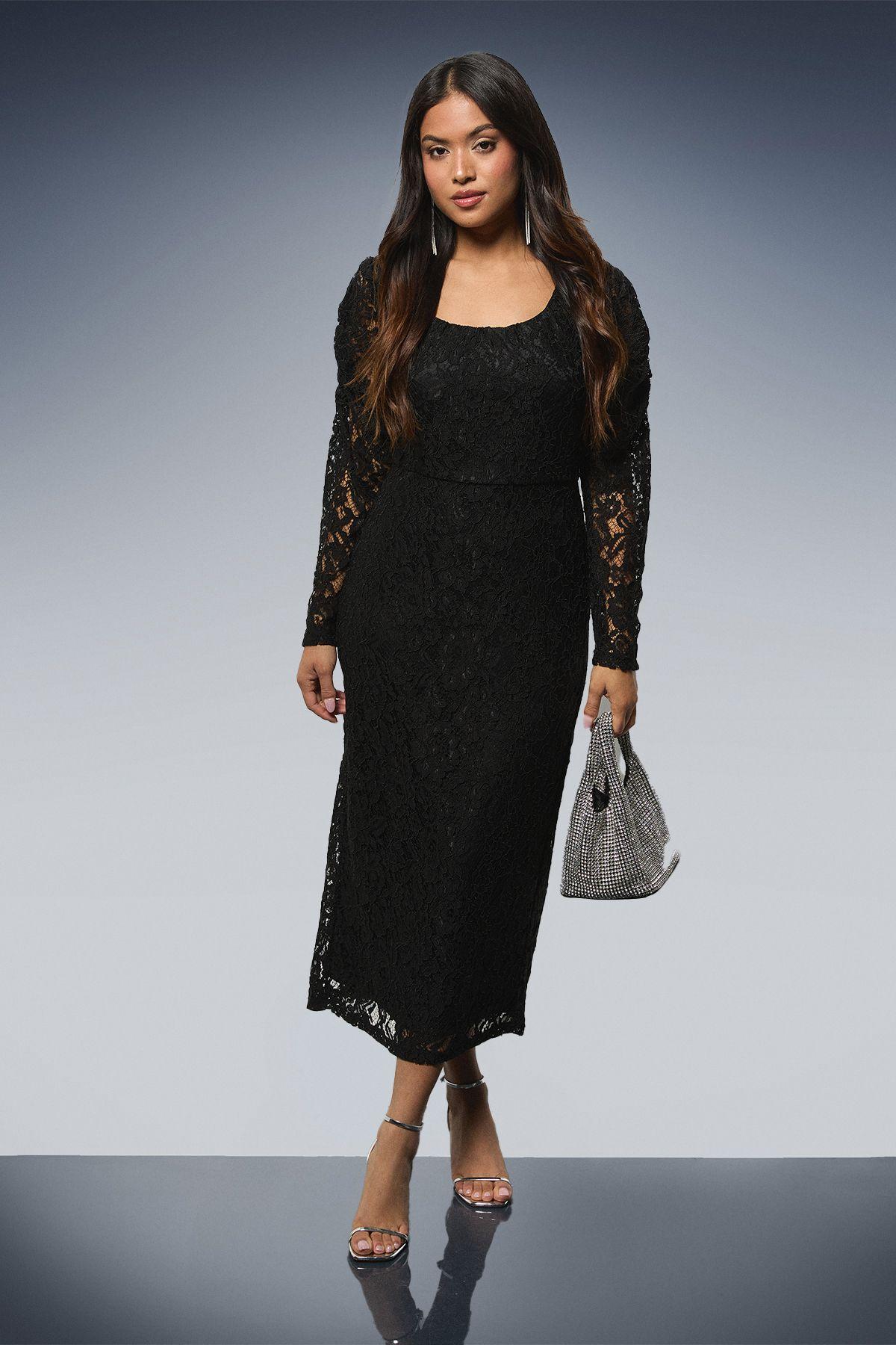 Petite DP Luxe Scoop Neck Lace Pencil Dress by DOROTHY PERKINS