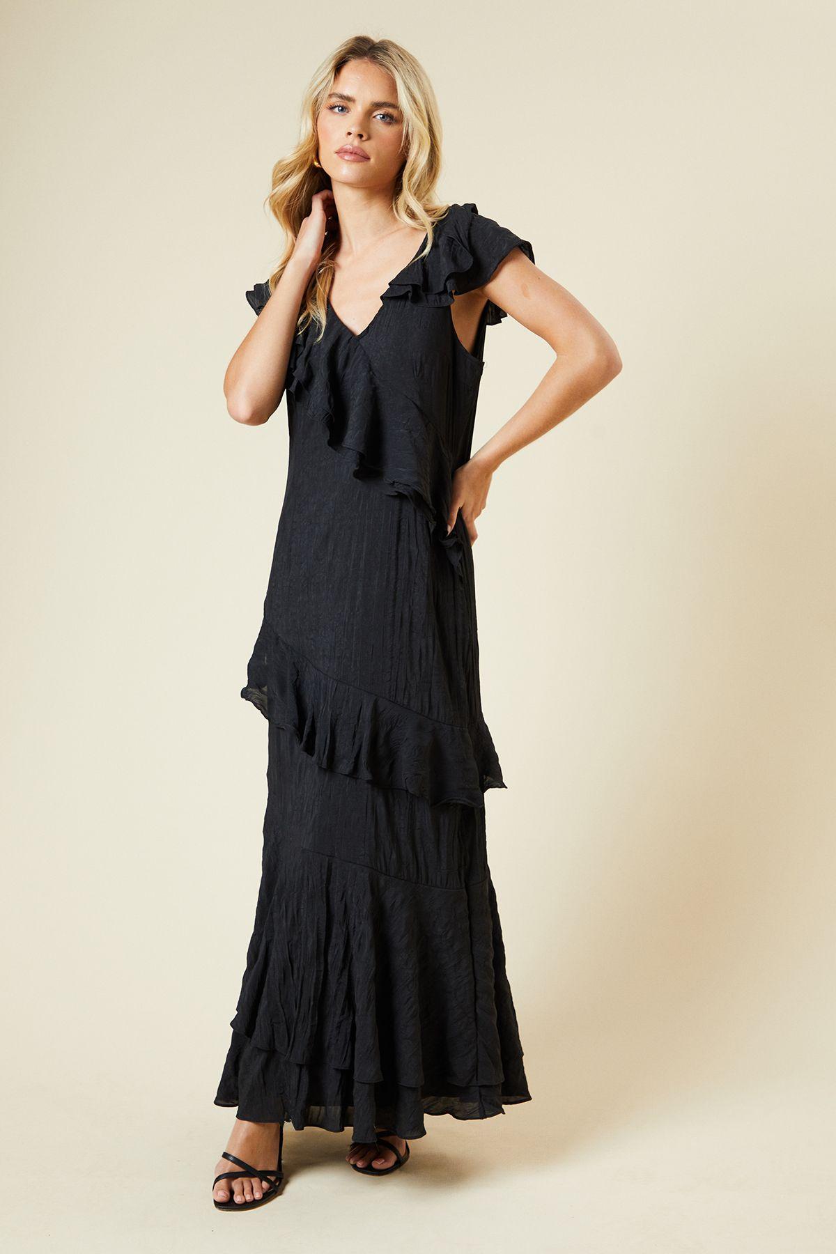Petite DP Luxe Textured Sleeveless Ruffle Midi Dress by DOROTHY PERKINS
