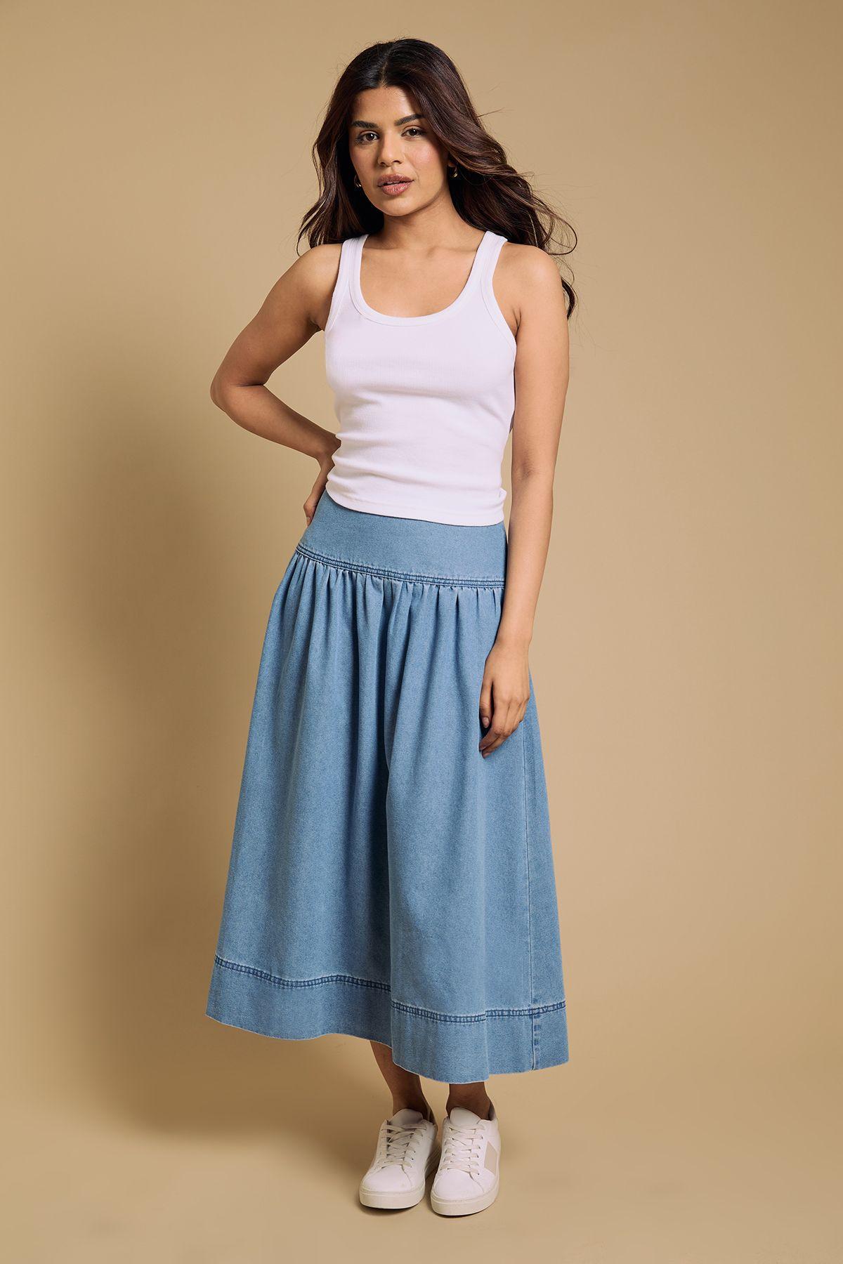 Petite Dropped Waist Maxi Skirt by DOROTHY PERKINS
