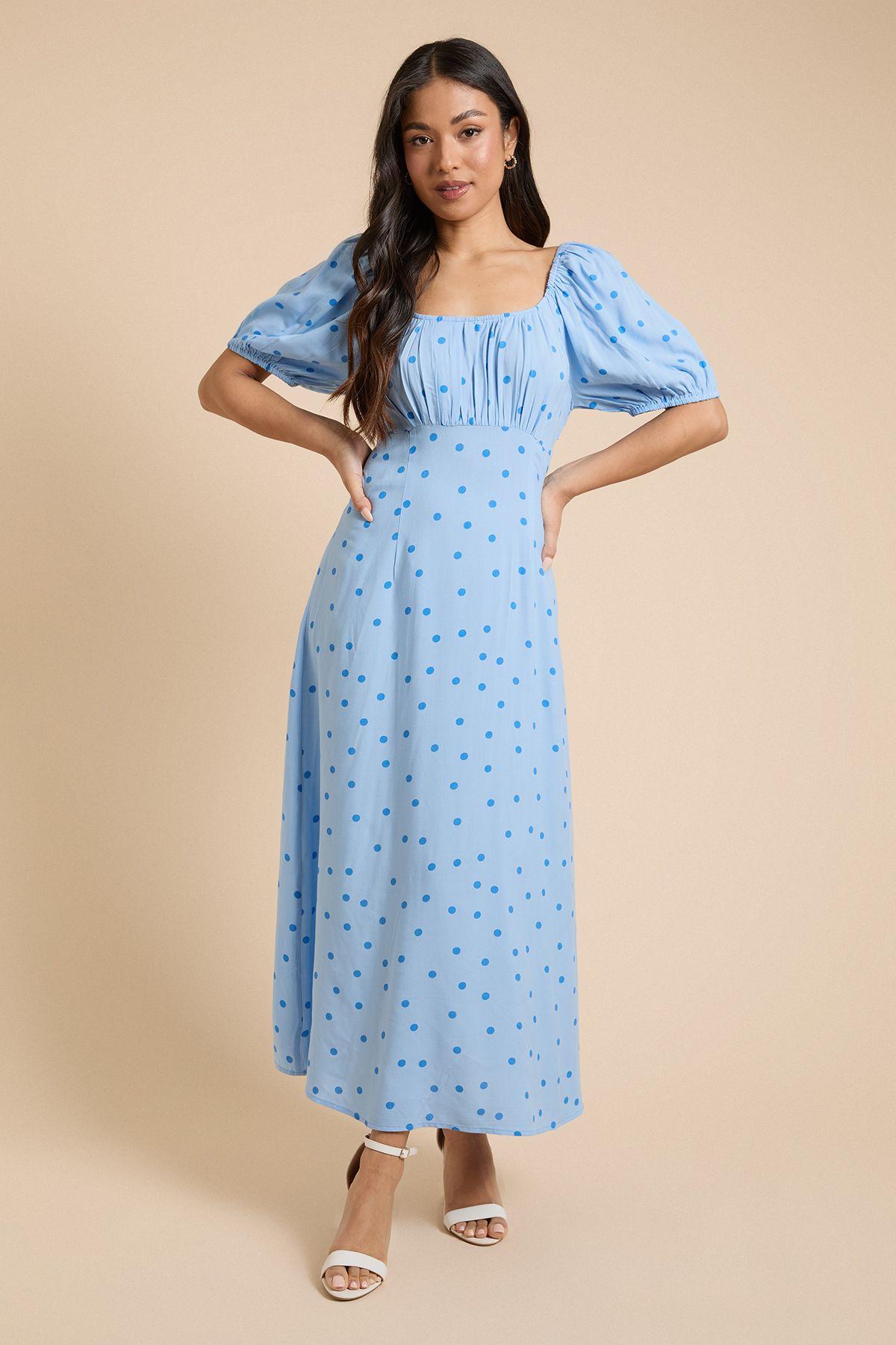 Petite Floral Ruched Scoop Neck Midi Dress by DOROTHY PERKINS