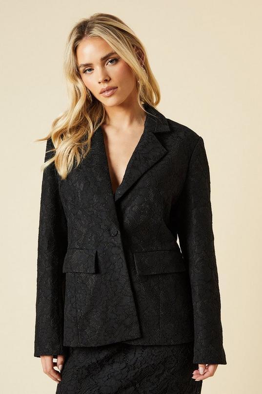 Petite Lace Single Breasted Blazer by DOROTHY PERKINS