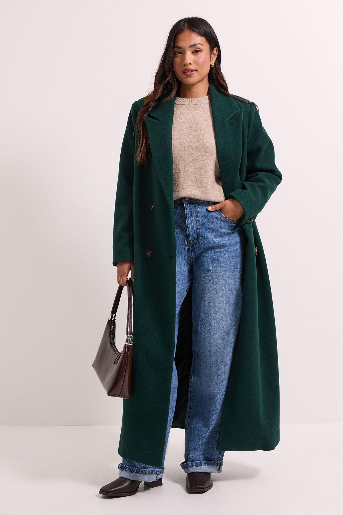 Petite Maxi Length Double Breasted Coat by DOROTHY PERKINS