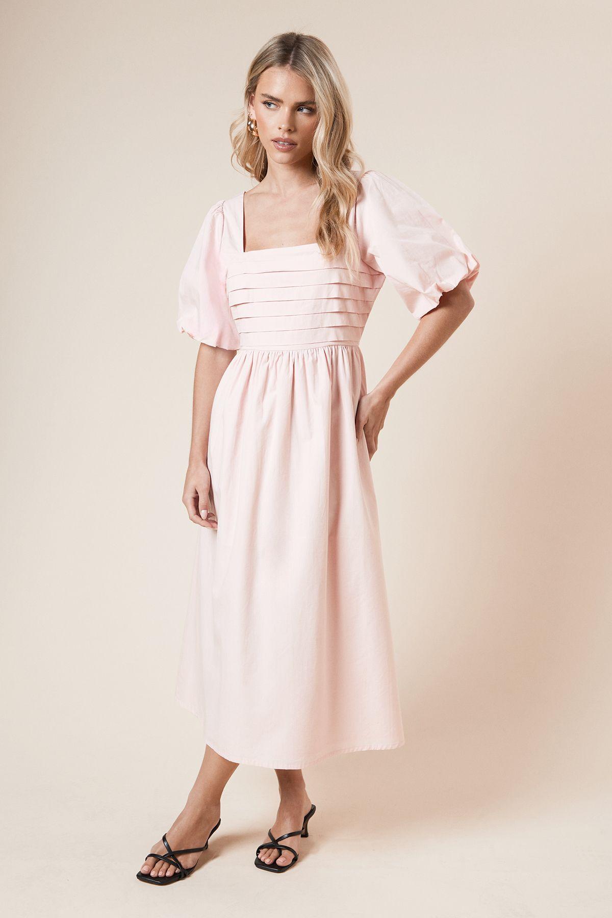 Petite Pleated Bodice Midi Dress by DOROTHY PERKINS