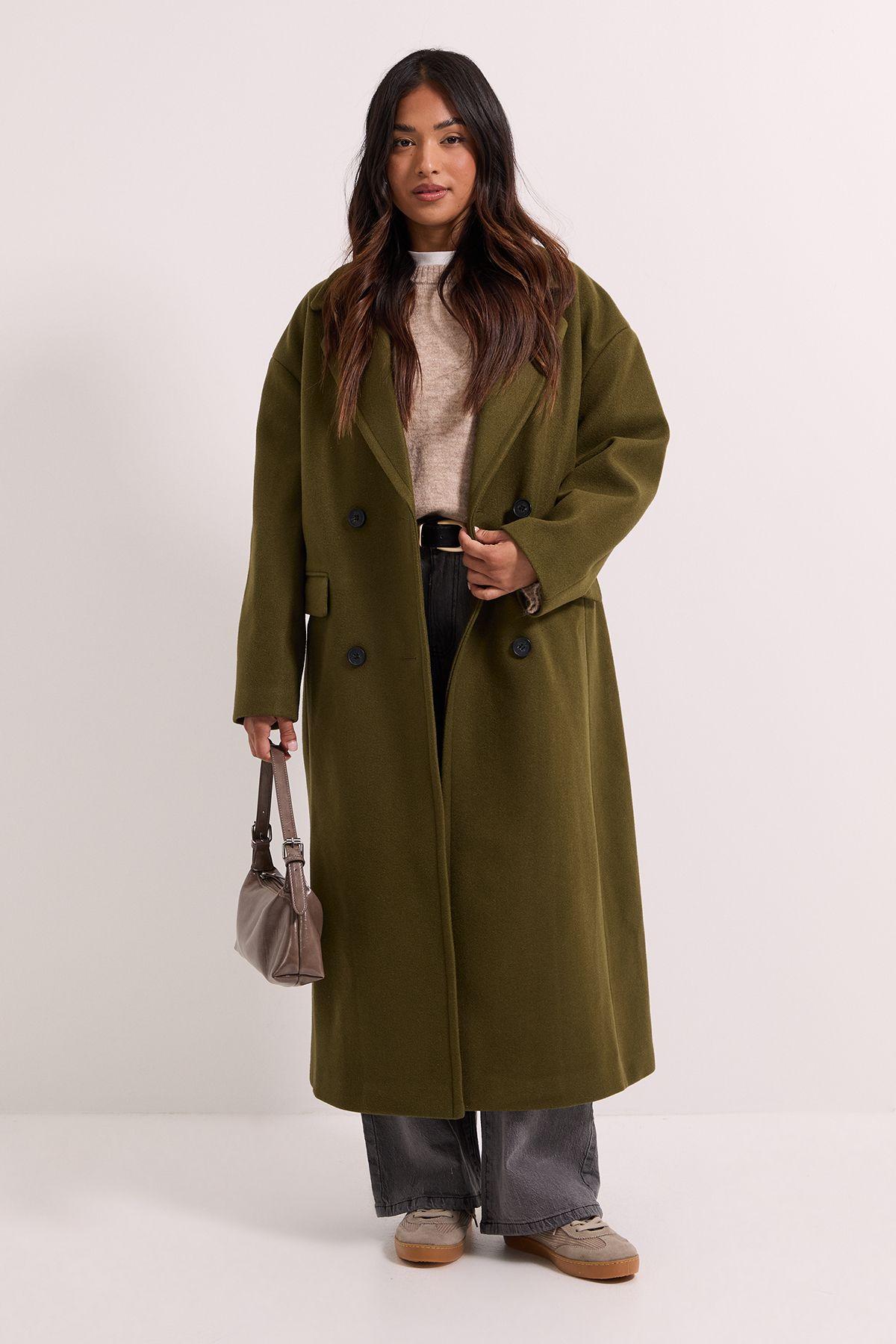 Petite Relaxed Buttoned Midi Coat by DOROTHY PERKINS