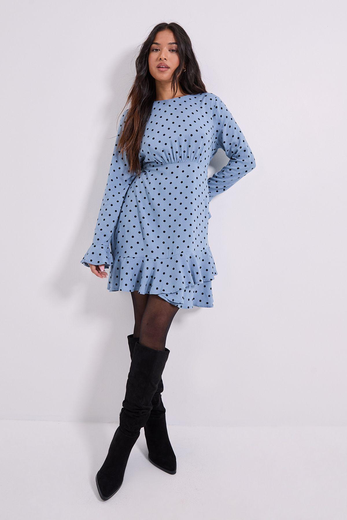 Petite Ruffle Sleeve Frill Detail Printed Mini Dresss by DOROTHY PERKINS Petite Ruffle Sleeve Frill Detail Printed Mini Dresss by DOROTHY PERKINS