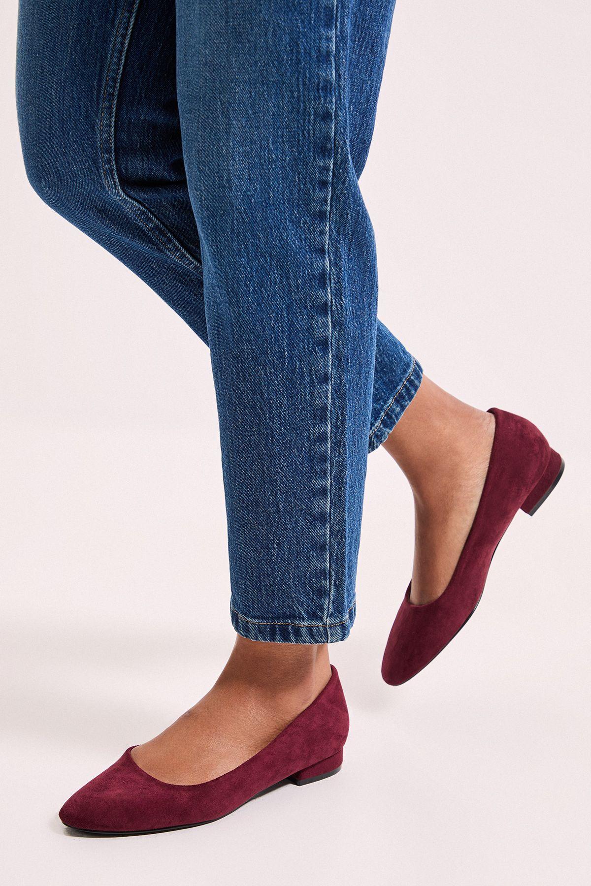 Polly Faux Suede Low Block Heel Ballerinas by DOROTHY PERKINS