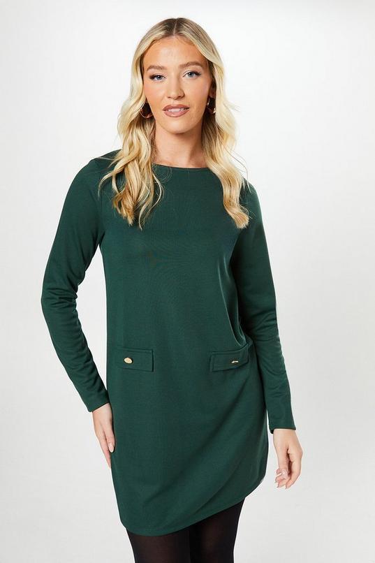 Ponte Button Pocket Dress by DOROTHY PERKINS