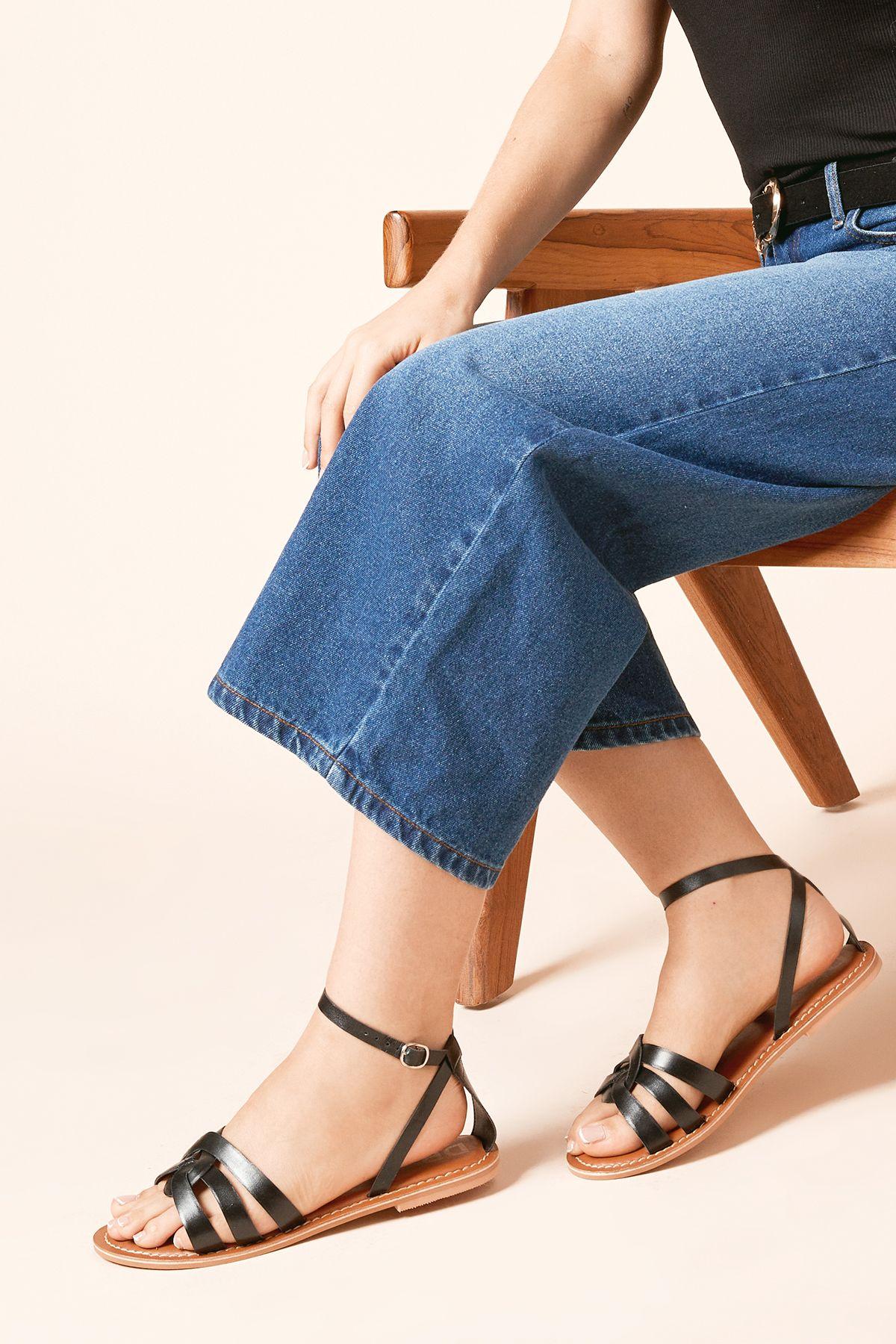 Wide Fit Jaleesa Leather Woven Flat Sandals by DOROTHY PERKINS Wide Fit Jaleesa Leather Woven Flat Sandals by DOROTHY PERKINS