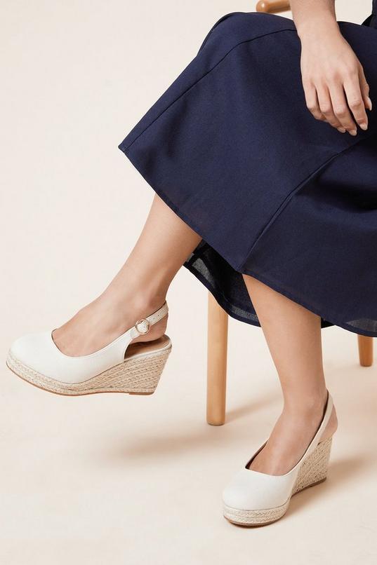 Wide Fit Riya Closed Toe Slingback Espadrille Wedge Sandals by DOROTHY PERKINS