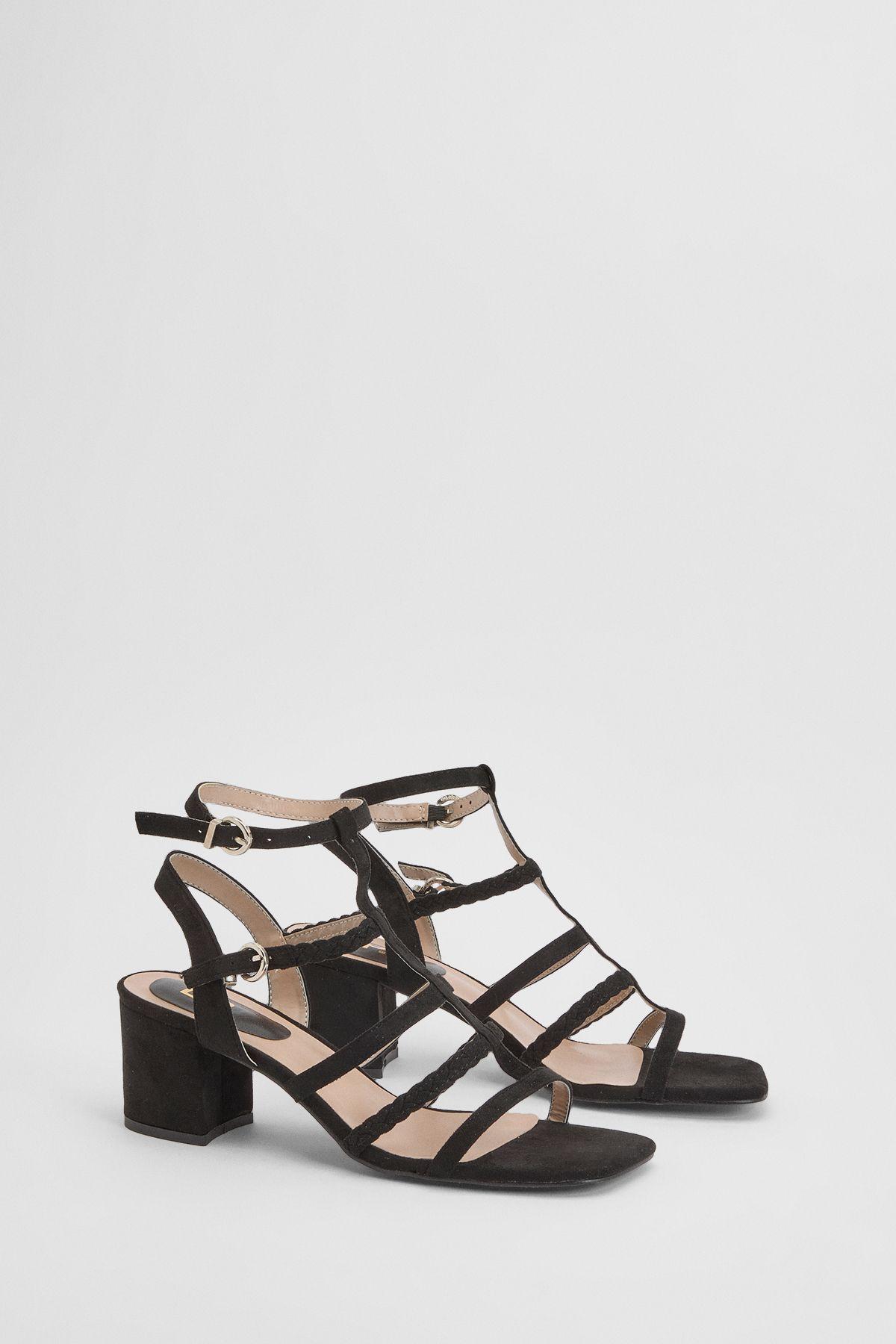 Ynes Faux Suede Block Heeled Open Toe Strappy Sandals by DOROTHY PERKINS