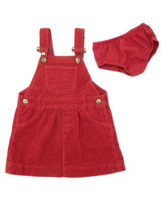 Girls' Robin Red Chunky Cord Overall Dress - Baby by DOTTY DUNGAREES