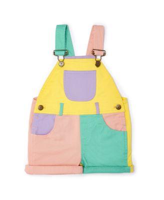 Unisex Colorblock Overall Shorts by DOTTY DUNGAREES