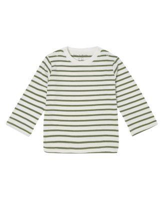 Unisex Long Sleeve Violet Breton Stripe Top - Baby by DOTTY DUNGAREES