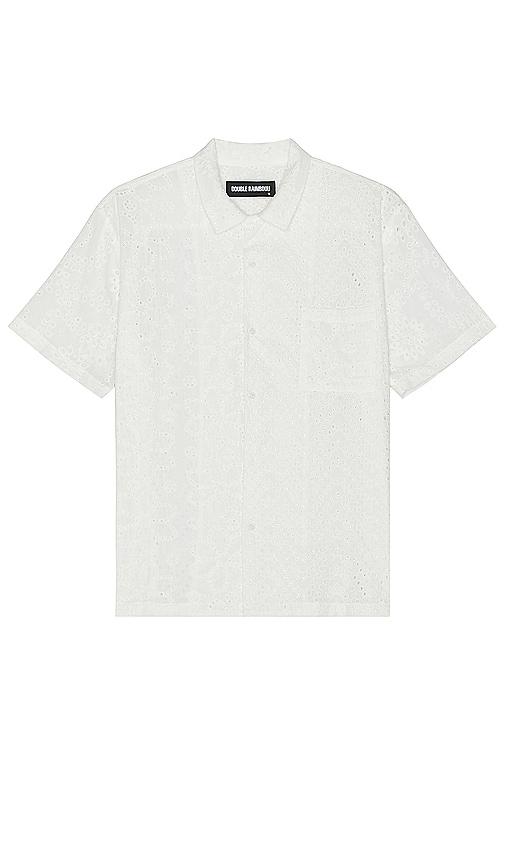 DOUBLE RAINBOUU Hawaiian Shirt in White by DOUBLE RAINBOUU