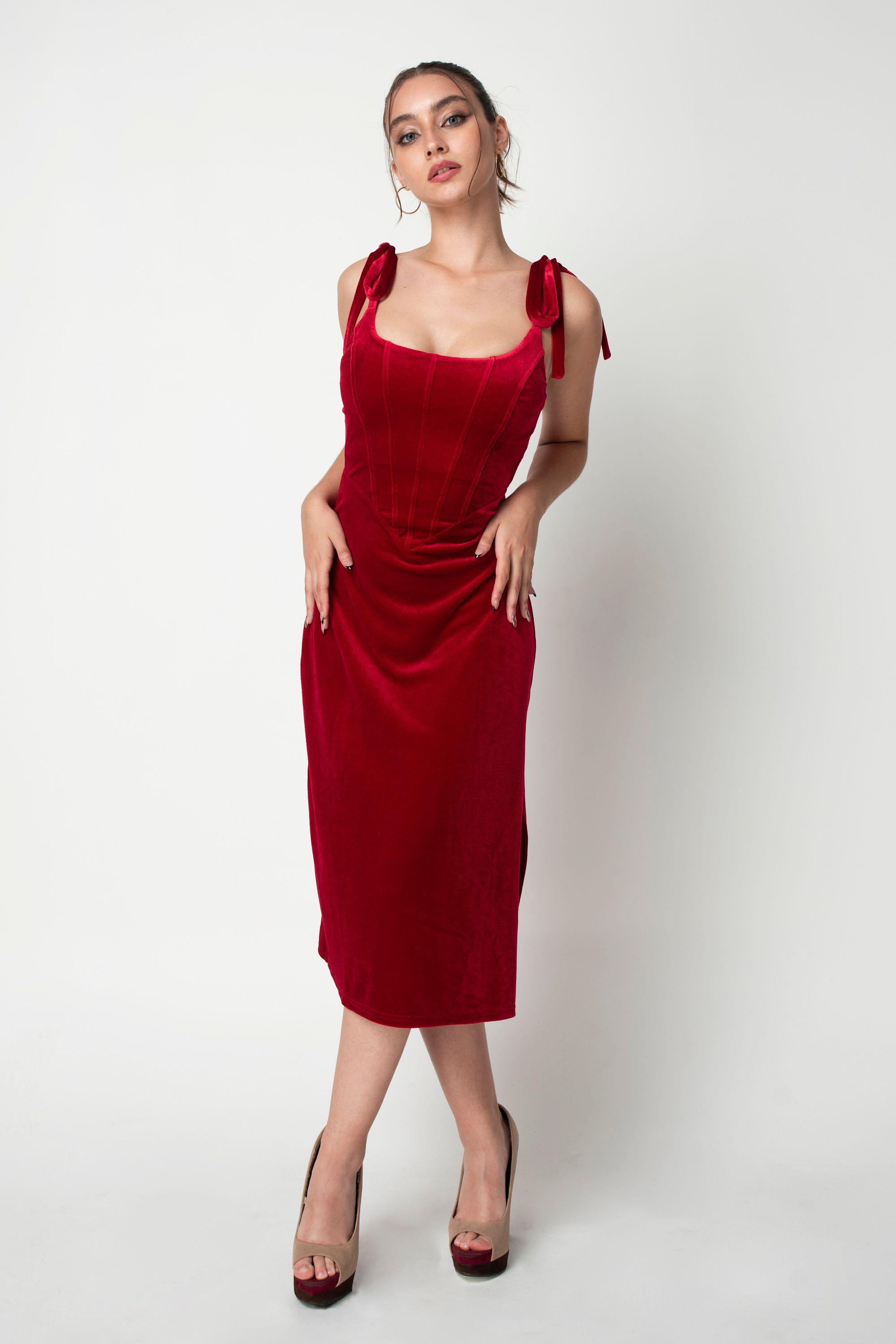 Corset Velvet Dress by DOUBLE SECOND