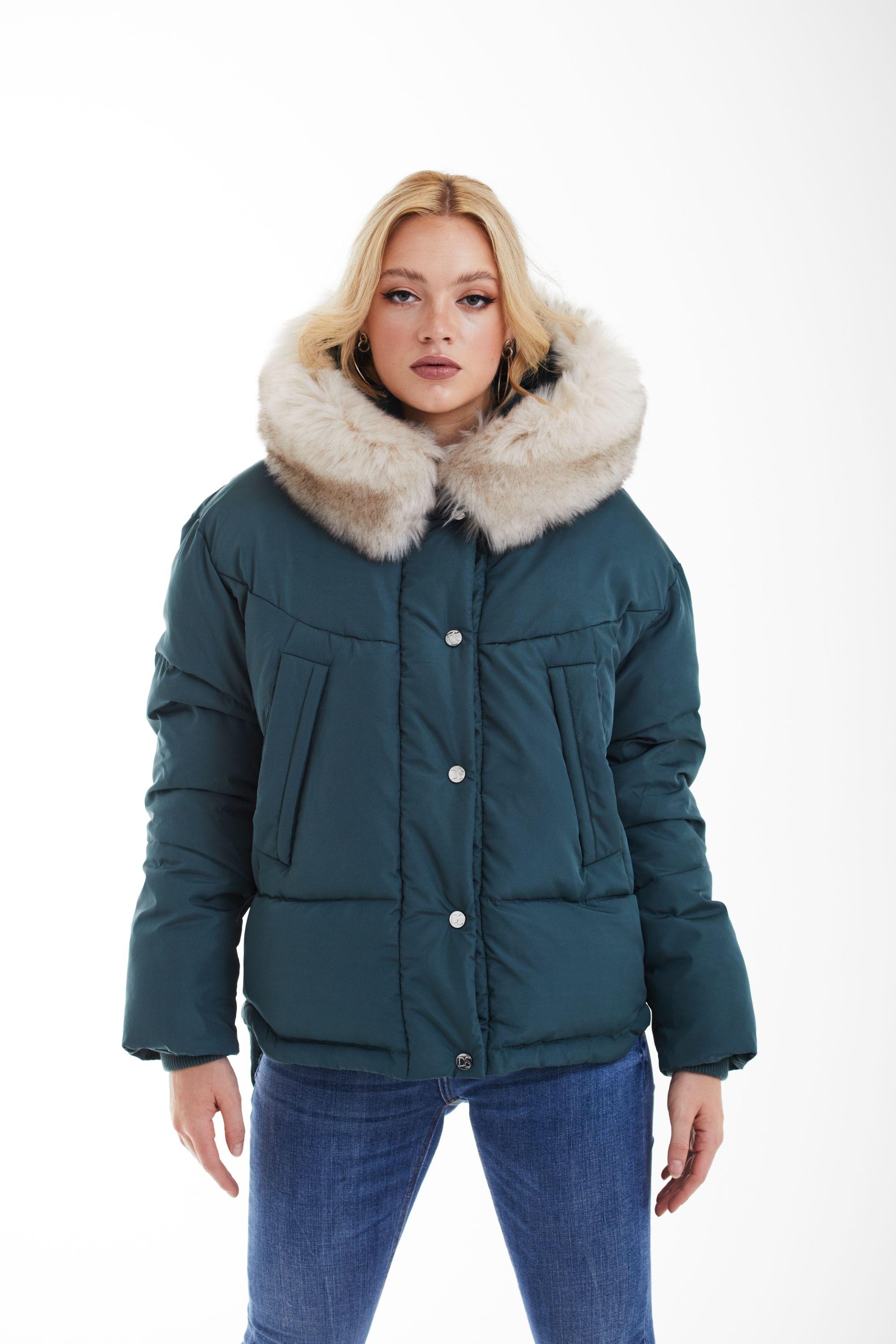 Dip Back Oversized Puffer Jacket by DOUBLE SECOND