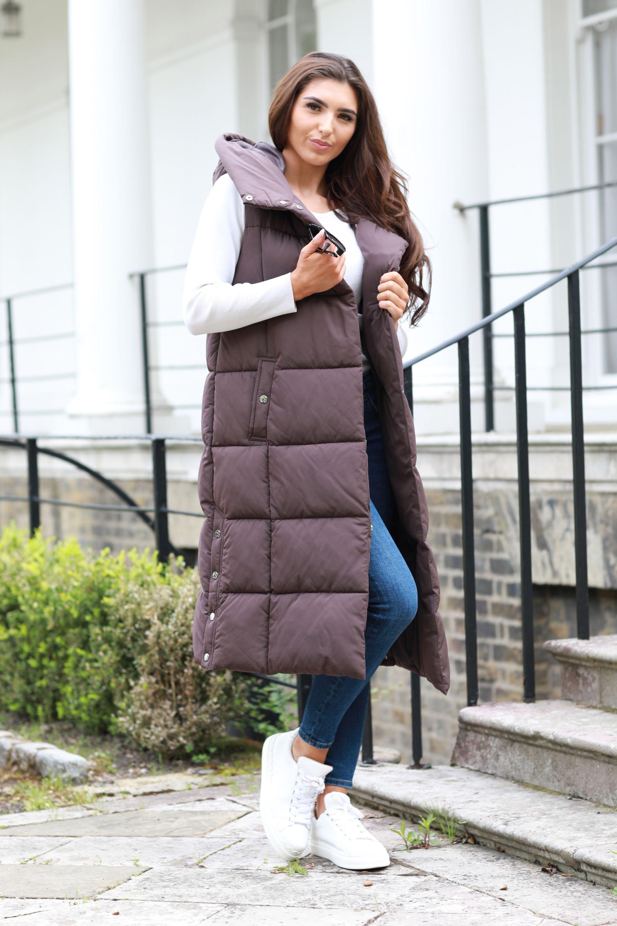 Long Lux Wrap Gilet Puffer by DOUBLE SECOND