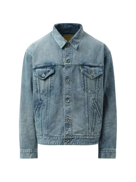 Care chest-flap-pocket button-up denim jacket by DOUBLET