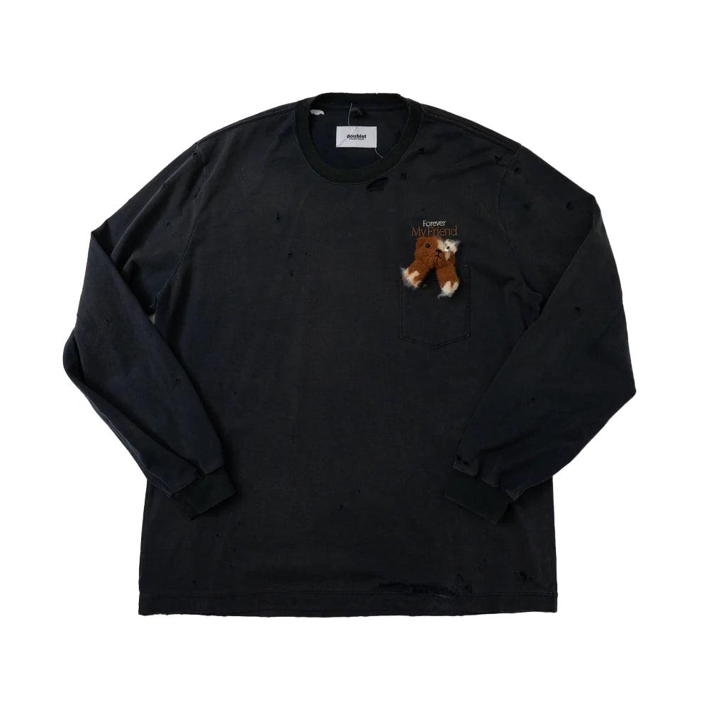 DOUBLET - Long Sleeve Tee With My Friend - (Black) by DOUBLET