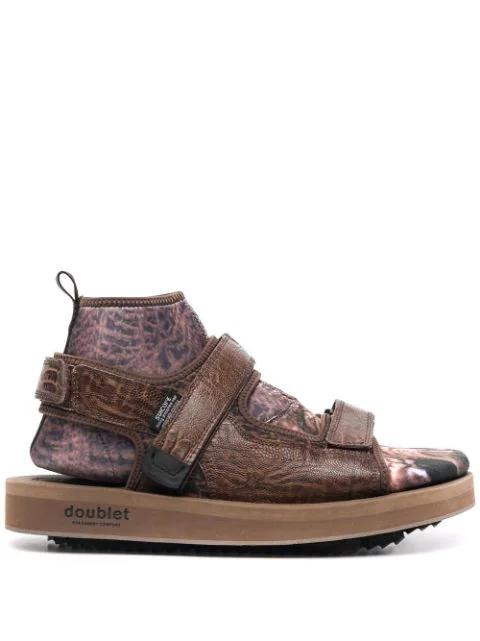 Dinossaur layered sandals by DOUBLET