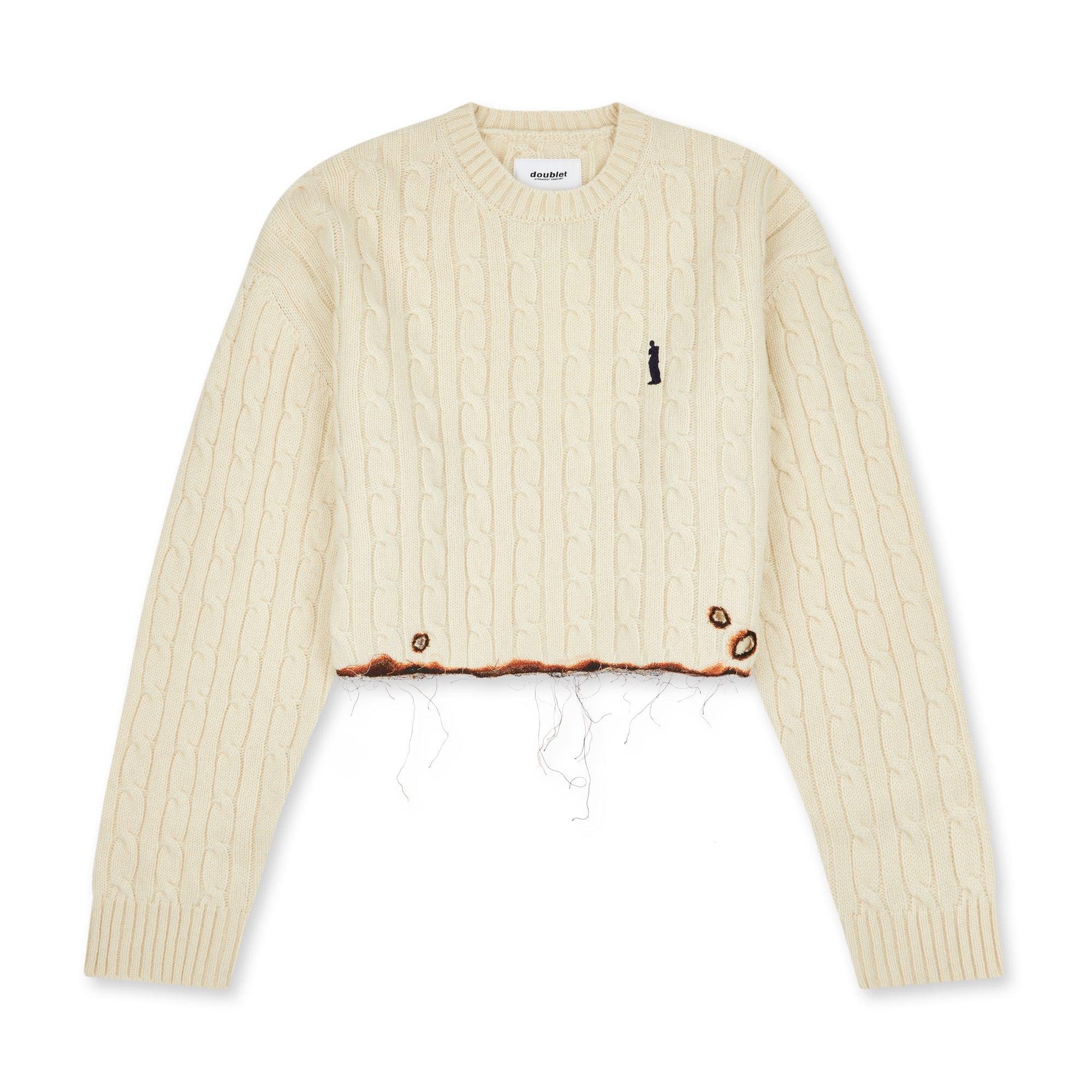 Doublet - Men's Burning Embroidery Knit Pullover - (Ivory) by