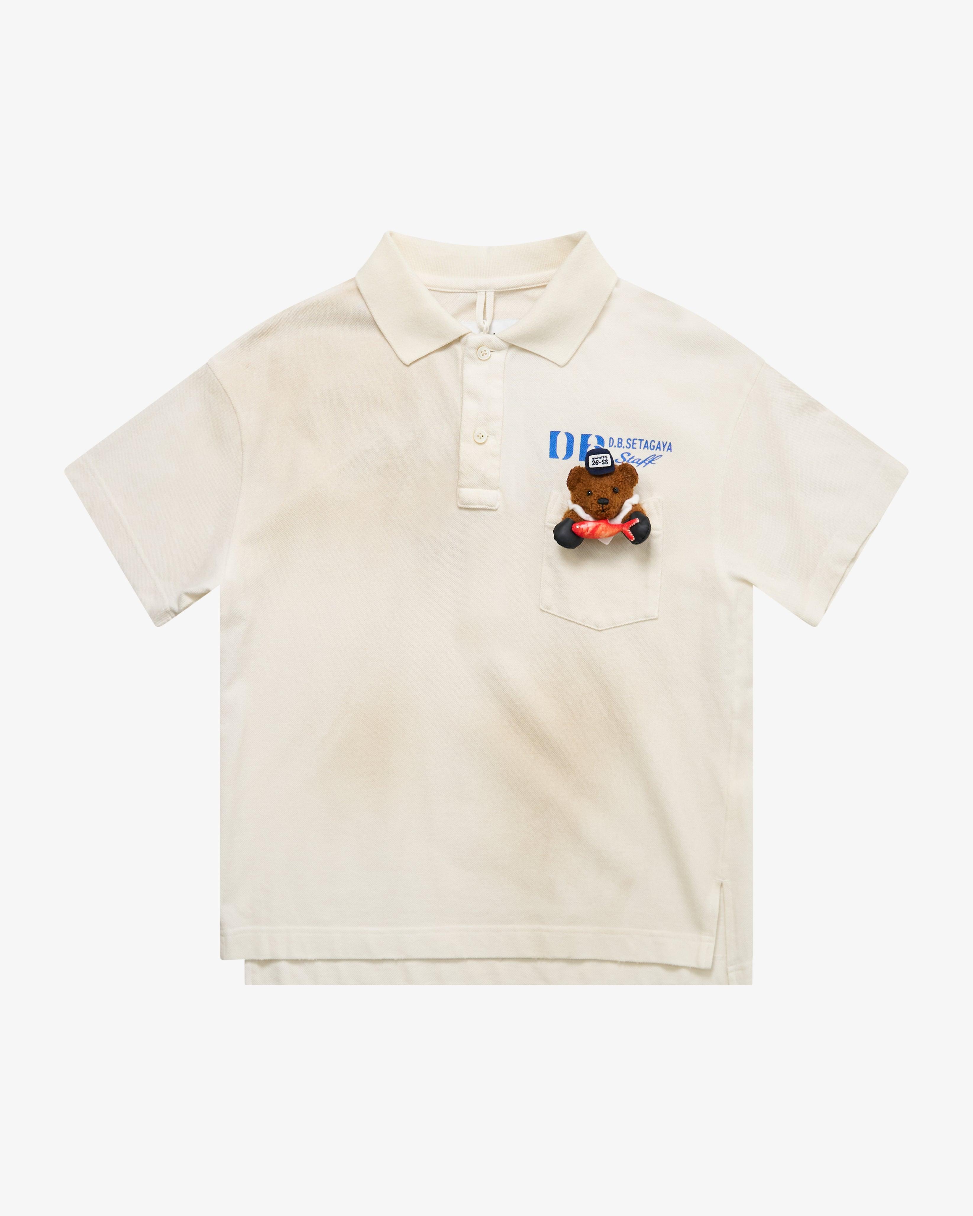 Doublet - Men's Polo Shirt With My Workwear Bear - (White) by DOUBLET
