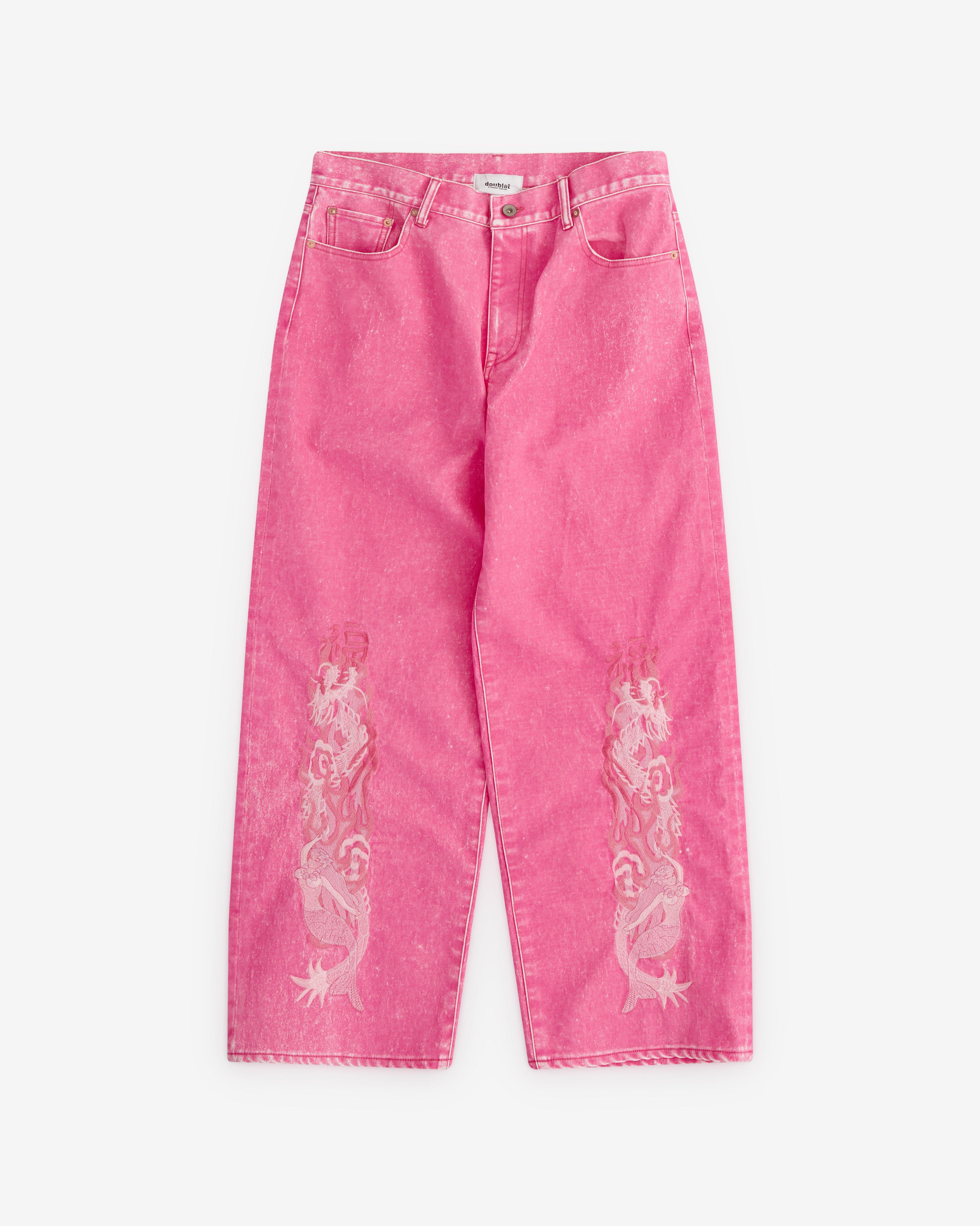 Doublet - Men’s Siren Wide Leg Jeans - (Pink) by DOUBLET