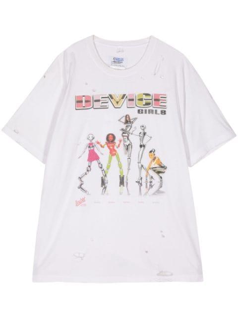 Girls & Robots print cotton T-shirt by DOUBLET