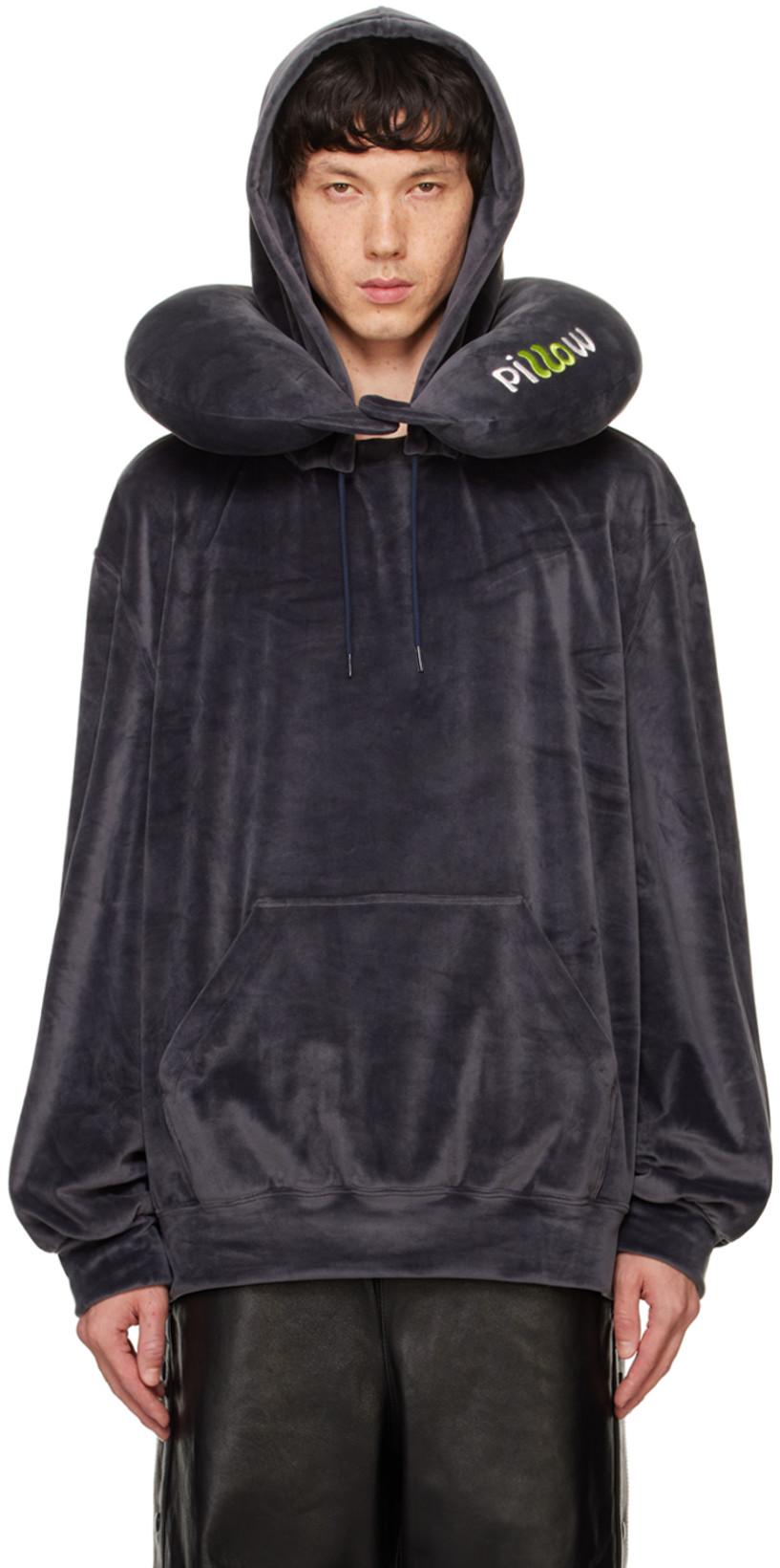 Navy Neck Pillow Hoodie by DOUBLET