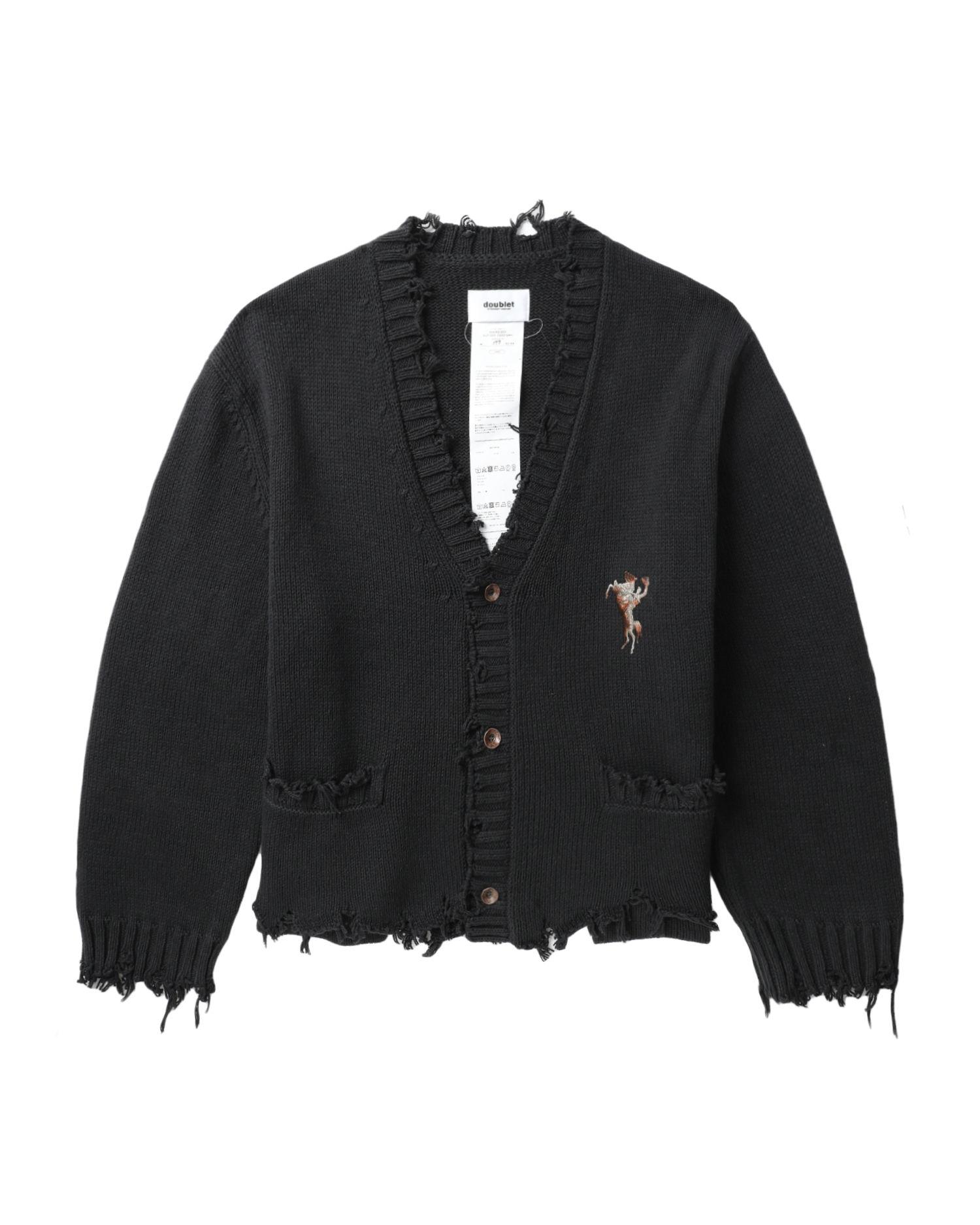 Oversized cut-off cardigan by DOUBLET